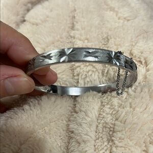 Vintage Silver Starburst Bangle